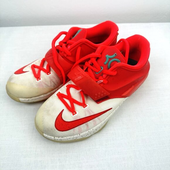 Nike Kevin Durant 7 KD VII GS Red/White Egg Nog Shoes 669942-613 Size 4Y - Picture 1 of 9